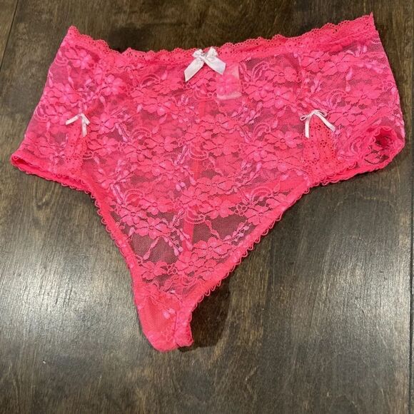 Vintage Rare VICTORIA'S SECRET very sexy high waist thong string neon pink 2014 - Picture 8 of 16